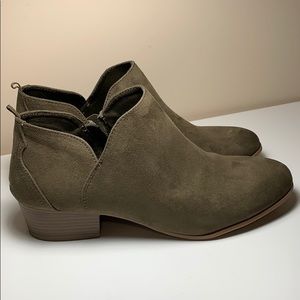 Old Navy Olive Faux Suede Booties